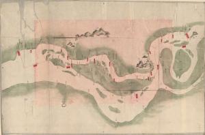 孟河營繪呈卑營汛境江程裏數界址圖