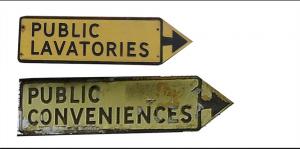 1957年〈英國交通標誌規範〉時期的公廁標誌