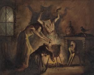 Scene of Three Witches from Shakespeare's Macbeth