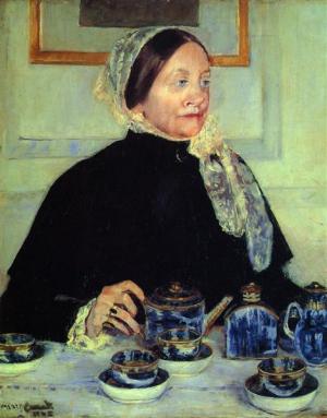 Lady at the tea table